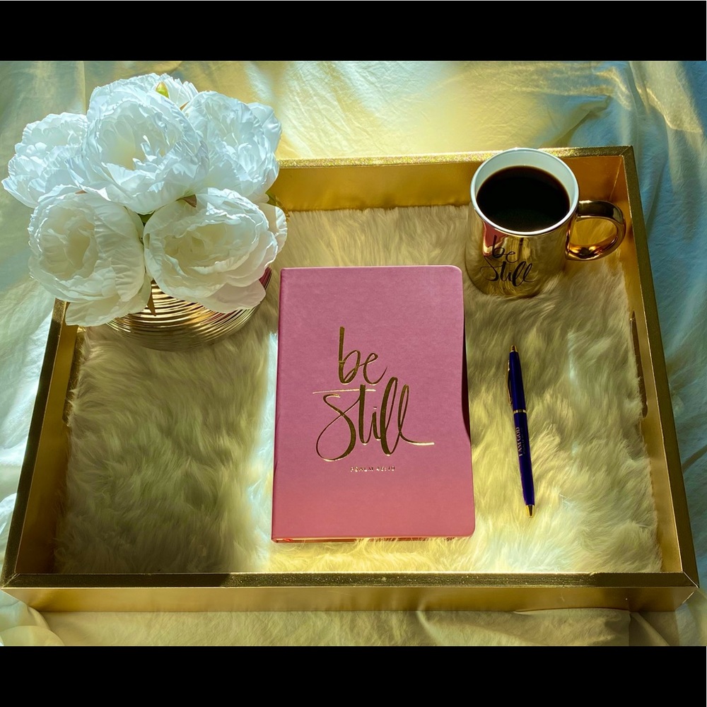 Be Still Gift Set Burgundy Journal Pen & Mug Set